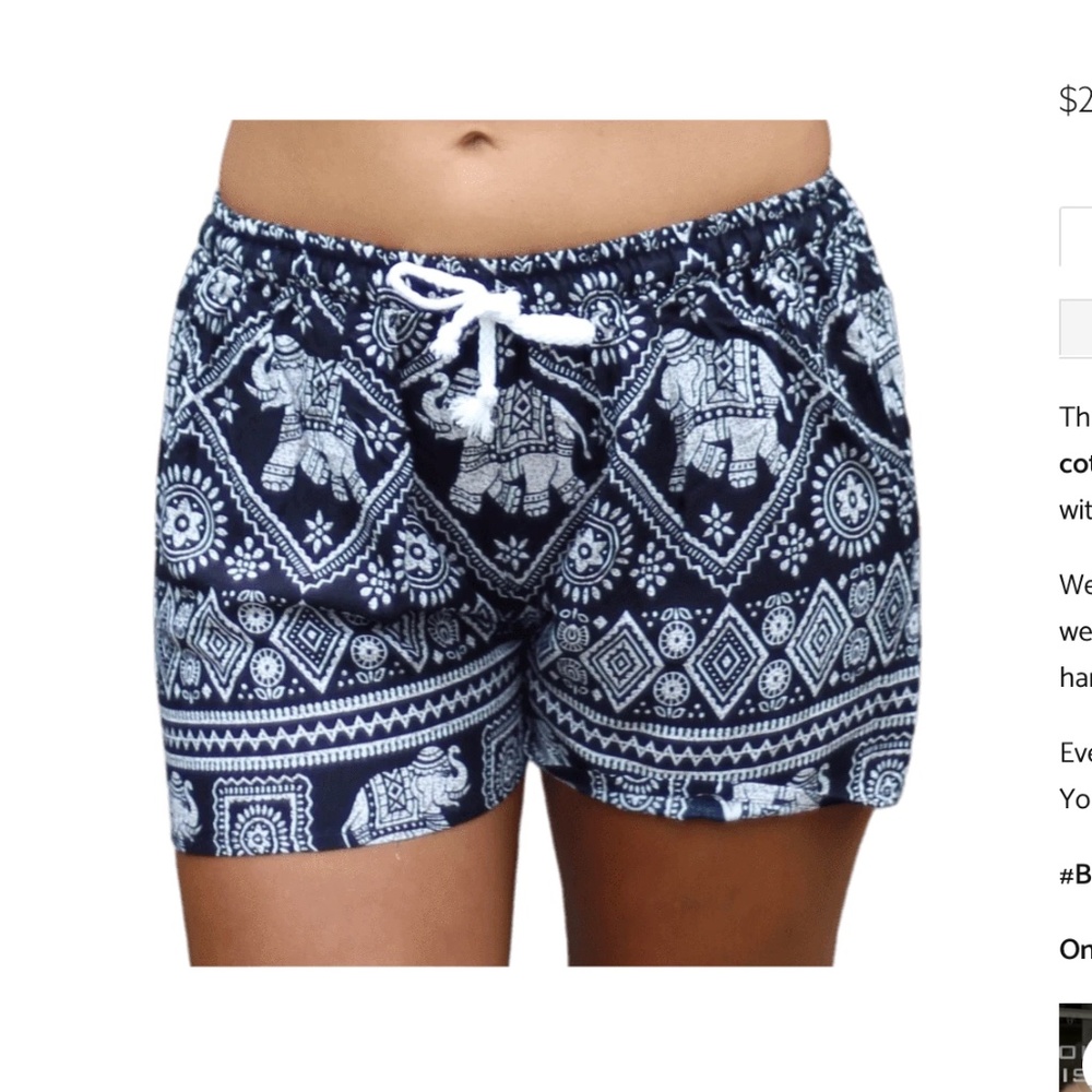 Bohemian Island Shorts - Black Elephant
